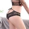Venda Direta da Fábrica Combinação Estampa de Leopardo Seda Gelada Renda Sexy Roupa Íntima Feminina Cintura Média-Baixa Estampa de Leopardo Roupa Íntima Erótica Levanta Bumbum Feminino