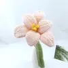 Tulipanes de Flor Abierta, Tejidos a Mano, Hilo Flores Eternas, Ramo Terminado Regalo