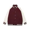 320g marca de moda cuello alto uniforme de béisbol combinación de colores abrigo holgado casual cómodo para hombres y mujeres tendencia retro americana