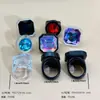Venta Caliente Transfronteriza Joyería de Anillo Transparente Joyería Personalizada Wholesale Nicho Geométrico Redondo Cuadrado Anillo de Resina
