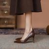 Zapatos de Tacón Alto de Piel Suave, Suela Suave, Boca Baja, para Trabajar, para Mujer, Otoño 2025, Nuevo, Punta Fina, Tacón de Aguja Negro, Planos Elegantes Profesionales