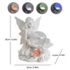 Adorno artesanal de ángel multifuncional de resina transfronterizo, luz solar exterior, luz nocturna decorativa para paisaje