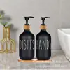 Fornecimento de fábrica dispensador de sabão de vidro dispensador de shampoo gel de banho garrafa de desinfetante para as mãos preto branco garrafa Boston