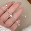Collar de Plata de Ley S925 con Estrella de Mar de Concha, Perla de Agua Dulce Natural y Aguamarina, Atmósfera de Moda Festiva, Cadena de Hueso de Serpiente para Mujer