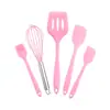 Venda Quente Transfronteiriça Utensílios de Cozinha de Silicone Conjunto de 5 Peças Panela Antiaderente de Cozinha Espátula Colher Raspador Batedor de Ovos Pincel de Óleo Ferramentas de Confeitaria