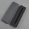 Caja de bolígrafos de punto caja de regalo de papel para bolígrafos tapa superior e inferior caja de bolígrafos negra mate plana al por mayor con impresión de LOGOTIPO
