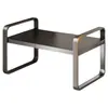 Estante Multifuncional de Acero Inoxidable para Almacenamiento de Horno de Microondas en la Cocina, Estante Escalonado Retráctil Dentro del Gabinete, Estante de Almacenamiento para Utensilios de Cocina en la Encimera