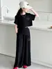 Conjunto casual de niña estilo coreano, nueva colección de verano para niñas mayores, top elegante de manga corta y pantalones de pierna ancha de moda, ropa de verano a la moda para niños