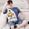 Pijama de Manga Corta Dibujo Animado Xiaoxin Verano Tacto Algodón Ropa de Casa Niños Estampado Moderno Juvenil Talla Grande Traje