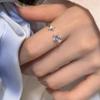 Anillo ajustable con apertura de estrella azul para niñas, ligero, de lujo, para industria pesada, de nicho, ligero, de lujo, combinable, de alta calidad, nuevo producto