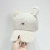 Gorra de béisbol con bordado de dibujos animados para niños, gorro de béisbol con orejas de conejo cálidas, estilo coreano, combinable con todo, para otoño e invierno.