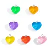 Pingente Colorido Transparente em Resina em Formato de Coração Acessórios para Joias DIY Brincos Pingente de Decoração para Colar Venda Quente Transfronteiriça