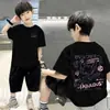 Camiseta de Manga Corta de Algodón Puro para Niños Verano Nueva Versátil Media Manga Tendencia Niño Ropa Infantil Estilo Hong Kong Bebé Niño Ropa Guapa de Moda