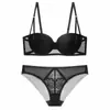 Sutiã de Renda Sexy para Seios Pequenos para Fazer Parecer Maiores, Sutiã Push-up, Suporte Lateral para Prevenir Queda, Conjunto de Sutiã Levanta Seios, Sutiã