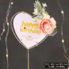 Pastel Horneado Pastel Estilo INS Pastel Hierro Bronceado Acrílico Tarjeta para Pastel Hermoso Enchufe de Cumpleaños
