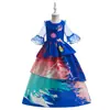 Vestido de Casa Cheia Mágico Cosplay de Anime Vestido Estampado para Menina Vestido Plissado de Cetim Estampado