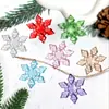 Decoração de Inverno Flocos de Neve Transparentes Artificiais Flocos de Neve de Plástico de Natal Arranjo de Cena Acrílico Enfeites para Pendurar Acessórios de Lâmpada de Cristal