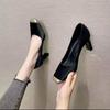 Nuevos Zapatos Cuadrados de Estilo Francés para Mujer Otoño 2025 Elegantes de Moda Tacón Cuadrado Grueso Zapatos de Moda Versátiles Aumentadores de Altura Suela Suave Modernos