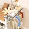 Cabide de Roupas para Cama de Dormitório Prateleira de Armazenamento Lateral de Guarda-Roupa Cabideiro de Chapéu Prateleira de Armazenamento ao Lado da Cama