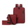 Mochila para portátil con película de cuero resistente al agua y puerto USB, mochila de moda multifuncional de gran capacidad para negocios, desplazamientos y uso casual