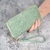 Cartera larga de estilo coreano para mujer, monedero de mano a la moda con cremallera, multifuncional, para teléfono móvil, 2024