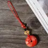 Colgante Hebilla de Paz Roja en Laca para Hombres y Mujeres, Colgante de Collar del Año Zodiacal, Adorno para Llavero de Coche Regalo