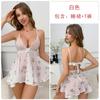 Guiruo Export Sexy Lingerie Doce Renda Laço Costas Nuas Sexy Transparente Malha Conjunto de Camisola F5667