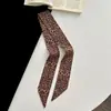 Corea del Sur Bufanda de Seda Nueva Ins Flor de Anacardo Cinta Bufanda Decorativa para Mujer Combinación con Todo Corbata y Envoltura para el Cabello Bufanda Larga de Doble Cara
