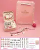 Set de 3 Pulseras Transfronterizas para Niños DIY con Cuentas de Agujero Grande, Accesorios de Cadena Hueso de Serpiente de Cristal Colorido, Caja de Regalo para Joyería