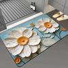 Alfombra de Piso Suave Absorbente Antideslizante de Barro Diatómico de Flor Tridimensional 3D para Baño, Entrada de Casa, Puerta de Entrada, Alfombra de Piso, Tapete para Pies Resistente a la Suciedad