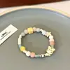 Pulsera Dulce de Dopamina Estilo Coreano, Pulsera de Amistad Linda de Dibujos Animados, Accesorio Versátil para la Mano, Diseño de Nicho, Pulsera de Color Crema