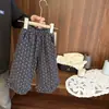 Calças Casuais para Meninas de Primavera e Outono Bebê Estilosas Personalidade Infantil Tendência Estilo Coreano Estilo Mori Renda Floral Calças de Pernas Largas