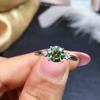 Anillo femenino brillante Super Flash con ocho corazones y ocho flechas de diamantes de alto carbono, imitación de diamante verde de 1 quilate, anillo abierto, suministro en vivo