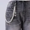 Cadena para la cintura con calavera de metal estilo hip-hop punk, multicapa, decorativa para pantalones, estilo europeo y americano, personalizada, moderna y genial.