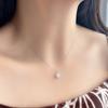 Transmisión en Vivo Mismo Estilo Collar Corazón de Plata de Ley S925 con Diamante Rosa para Mujer Micro-engastado con Diamante Blanco Regalo 520 Día de San Valentín para Novia