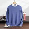Nova coleção outono e inverno: suéter masculino de cashmere, cor sólida, gola alta discreta, macio e confortável, versátil, feito de cashmere de cabra