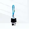 Bufanda Linda de Dibujos Animados Amarilla y Blanca Llavero de Gato Negro Pequeño Cordón Colgante para Bolsa Regalo Creativo Decoración Accesorio