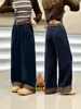 Pantalones de forro polar para niñas, nuevo estilo 2026, para niñas mayores, invierno, modernos, engrosados, cálidos, pantalones de pierna recta, pantalones de pierna ancha para niños