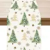 Amazon Transfronterizo Nuevo Camino de Mesa Navideño, Venta Directa de Fábrica Mantel con Estampado de Árbol de Navidad y Papá Noel
