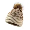 Conjunto de Dos Piezas de Punto con Estampado de Leopardo para Otoño e Invierno, Estilo Nuevo, Transfronterizo, Temu Shein, Guantes de Invierno Cálidos, Gorro de Punto