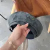 Boina japonesa ins de algodón lavado para mujer, vintage, con hebilla de cobre, desgastada, a la moda, combinable con todo, hace que la cara se vea pequeña, con bolsillo, sombrero de pintor