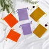 Bolsas de Almacenamiento de Terciopelo en Stock Joyería Regalo Bolsas Pequeñas Comercio Electrónico Transfronterizo Collar Pendientes Bolsas con Cordón Mayoreo