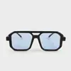 Gafas de Sol Retro de Doble Puente y Marco Grande para Hombre, Gafas Sencillas Transfronterizas Europeas y Americanas de Moda para Mujer, Gafas de Sol Anti-UV al por Mayor