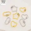 Cierre de Tornillo Geométrico de Cobre Chapado en Oro de 18 Quilates Microincrustado con Diamante Collar Cierre Conector de Cadena DIY Cierre de Extremo para Joyería