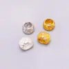 Plata S925 Espaciador de Cuentas de Agujero Grande Chapado en Oro Cepillado Anillo de Presión de Circonita Espaciador DIY Hecho a Mano Accesorios de Joyería de Plata