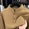 Camiseta de Manga Larga para Hombre de Venta Caliente Primavera Mediana Edad Moda Casual Cuello Alto Capa Base Sudadera Holgada Sudadera Transfronteriza Hombre