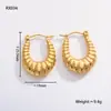 Pendientes Populares Europeos y Americanos de Acero Inoxidable para Mujer, Lujo Accesible Pendientes Elegantes Retro Transfronterizos U Joyería de Acero de Titanio de Gama Alta