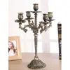 Candelabro Estilo Europeo Artesanía de Hierro Fundido Arte en Hierro Tallado Candelabro Portavelas Candelabro Retro Decoración para el Hogar y Bodas