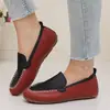 Comercio electrónico transfronterizo, talla grande, nueva colección otoño/invierno 2026, mocasines color block para mujer, punta redonda, sin cordones, zapatos planos y mocasines