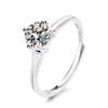Anillo de Diamante Mosang para Mujer Plata de Ley S925 Micro-incrustación de Cuatro Garras Moda Nicho de Lujo Ligero Mismo Explosiones de Libro Rojo